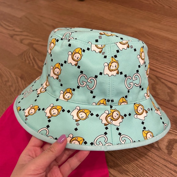 NWOT Gucci GG animal Print kawaii Bucket Hat - Picture 3 of 9
